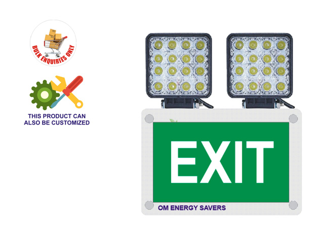 Emergency Exit Light With 10 X 2 = 20 Watt Lights & 1  hr & 2 hrs Backup Version 