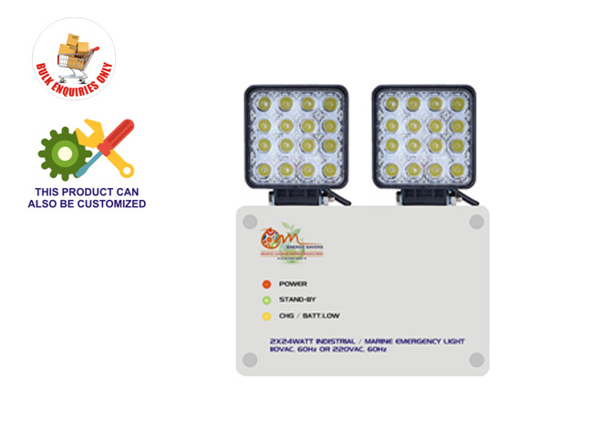 2 X 24 Watt Industrial Emergency Lighting System, 2hrs, 4 Hrs  & 8 Hrs Backup Version