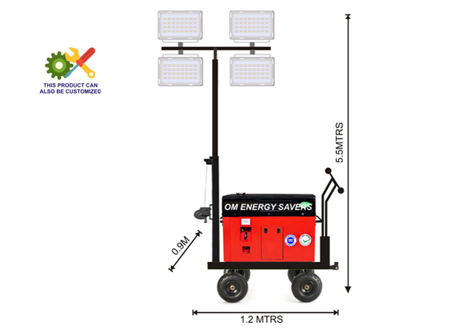 Led Light Tower With Telescopic Mast And Portable Generator With Trolley Manufacturer