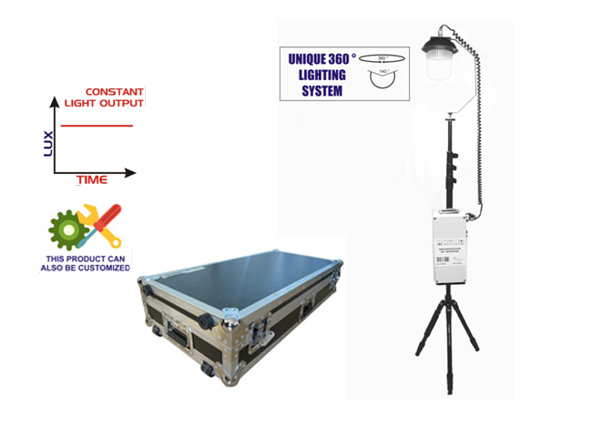 50 watt Portable Led Lighting System With 360 ° Lighting Module, Constant Lumen System With 8 Hours Backup
